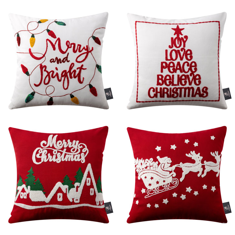 Phantoscope MC 4PC Collection Christmas Embroidered Decorative Holiday